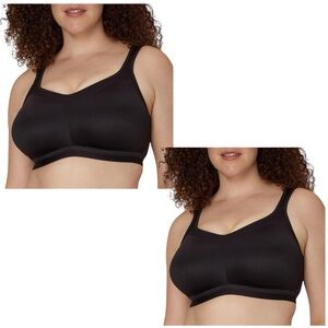 (2) Playtext 18Hr Active Breathable Comfort Wireless Full Coverage Bra NWT 44DD